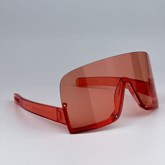NEW Gucci GG1631S 001 Transparent Red Light Red Shield Unisex Sunglasses - Picture 7 of 12